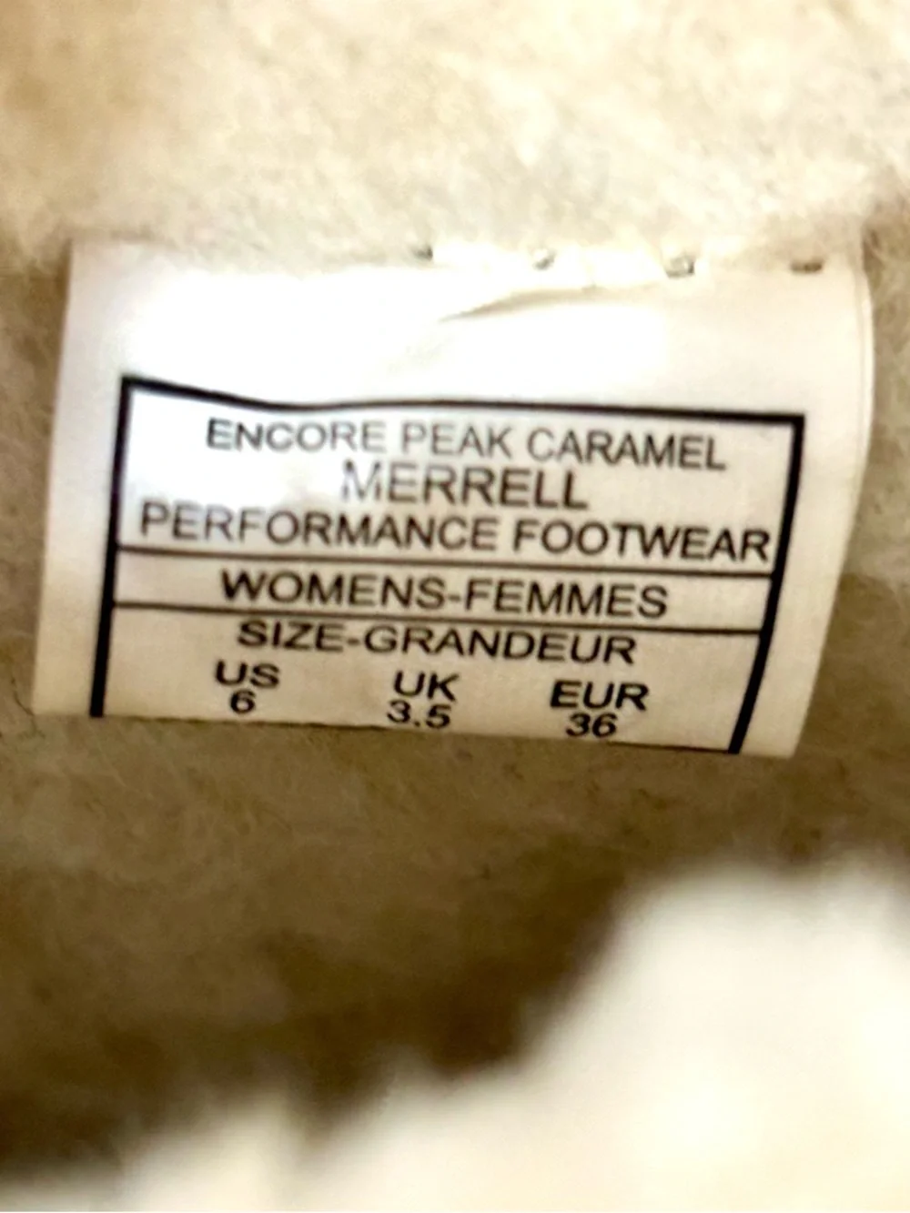 Merrell Women's Size 6 Encore Peak Caramel Brown Suede Faux Fur Lined Boots EUC